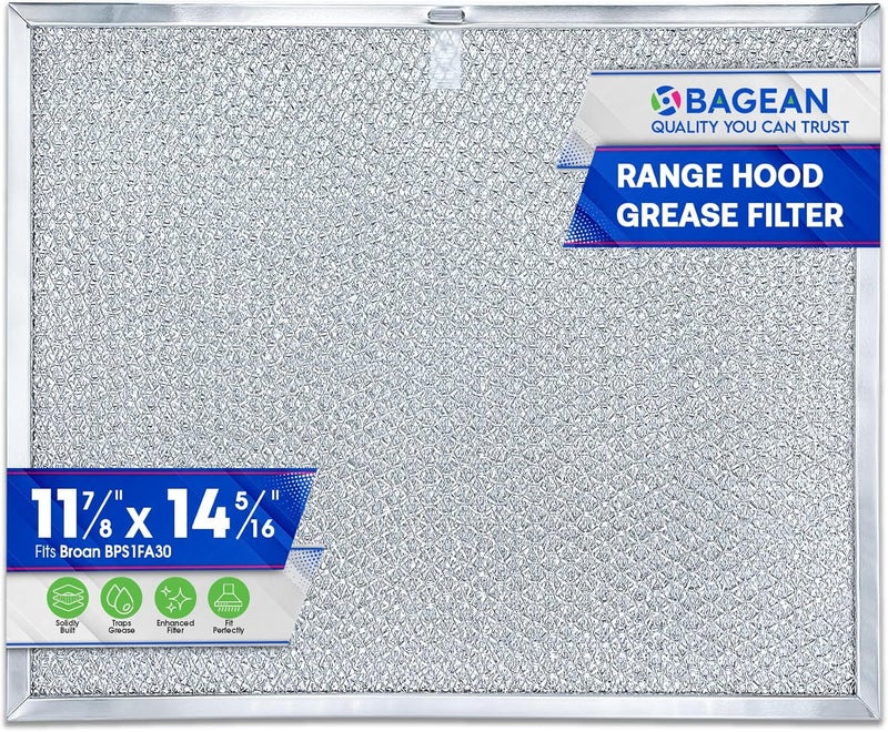 Bagean Stove Hood Vent Filter 11.8" x 14.3" BPS1FA30 - Compatible with NuTone Allure & Broan Range Hood Filter Replacement 99010299 - Fits QS1 QS2 30" Hoods - Blocks Grease & Filters Oven Air (1-Pk) - Image 1